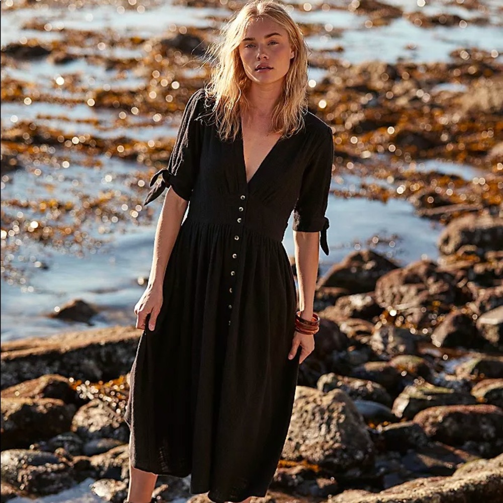 Free People Love Of My Life Midi Dress in Black (never worn)